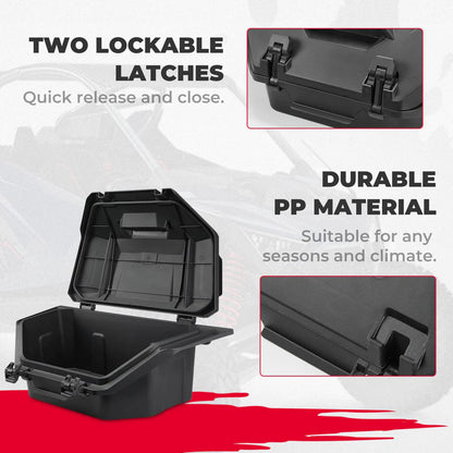 36L Rear Cargo Box with Two Lockable Latches for Polaris RZR