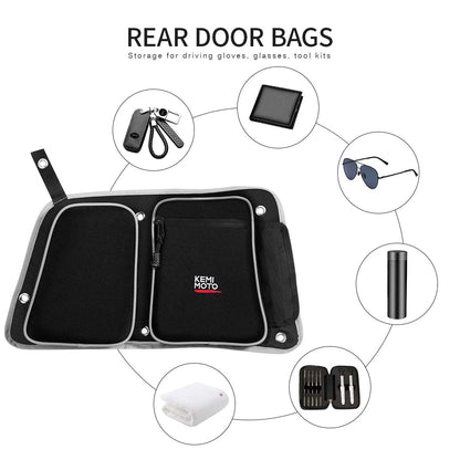 Rear Door Bags with Knee Pad for Polaris RZR 2014-2019