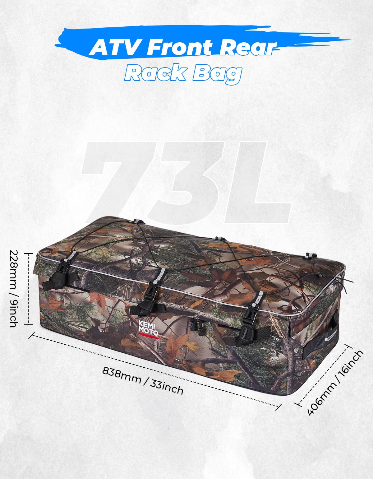 85L ATV Camo Gear Bag for Polaris Sportsman Fourtrax Kawasaki Yamaha