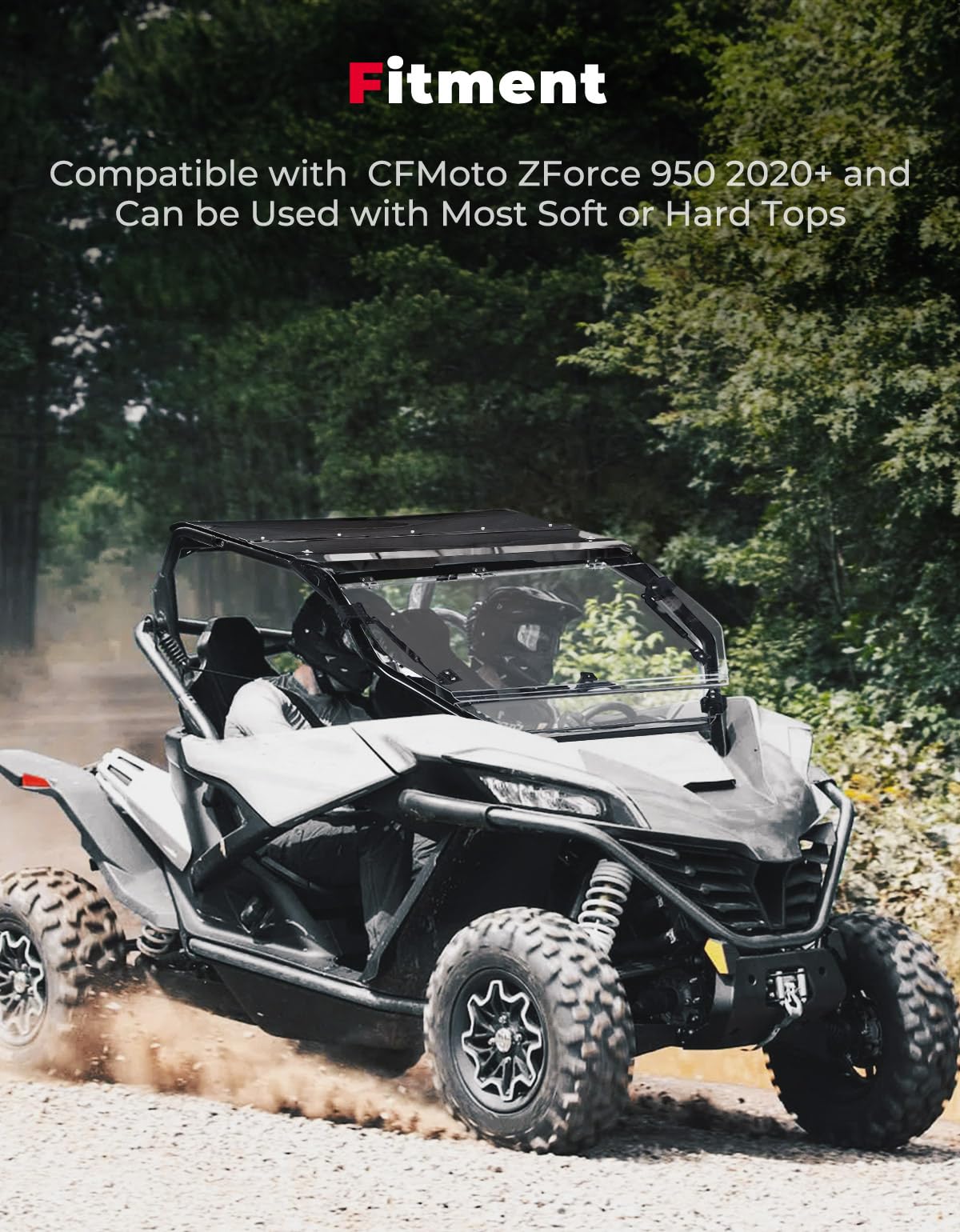 3-in-1 Folding Half Flip Windshield for CFMOTO ZForce 950