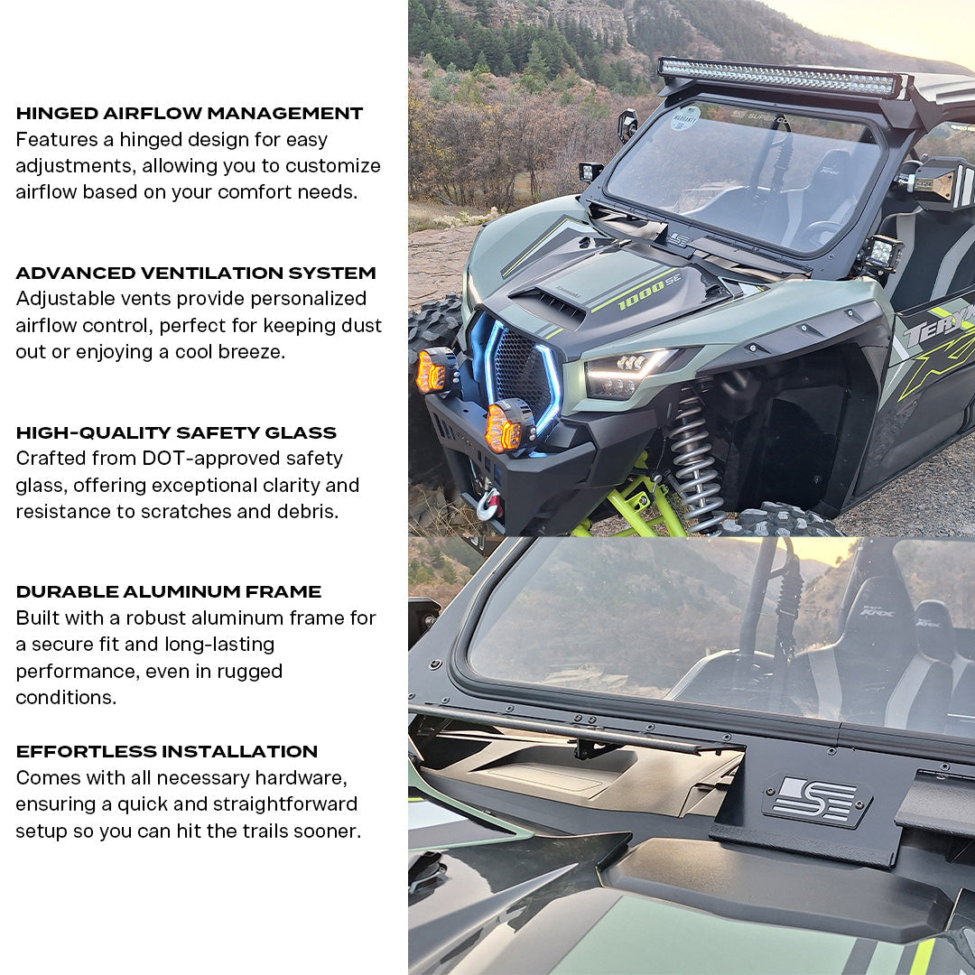 Kawasaki KRX Front Windshield - Glass Front Windshield