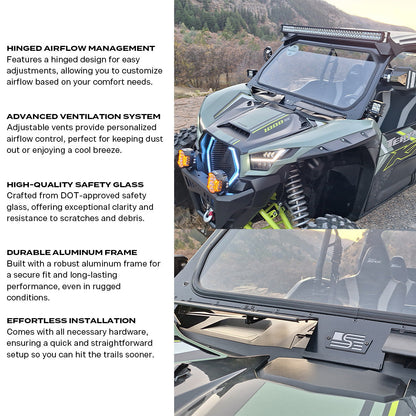 Kawasaki KRX Front Windshield - Glass Front Windshield