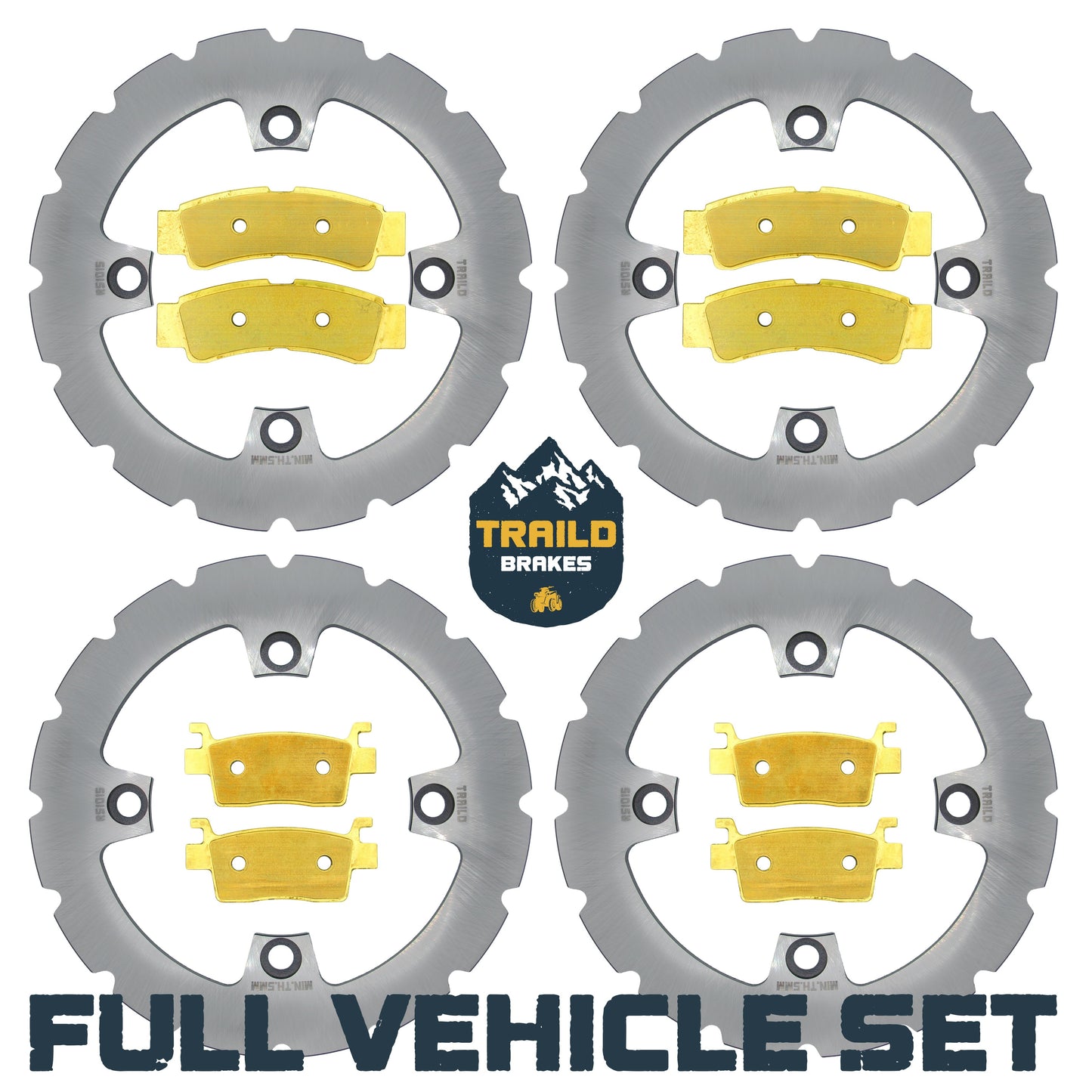 Kawasaki KRX/KRX4 1000 2020-2026 Ridge Rider Rotor and Brake Pad Kit - Brass Pad & Rotor Set - Pad & Rotor Kit