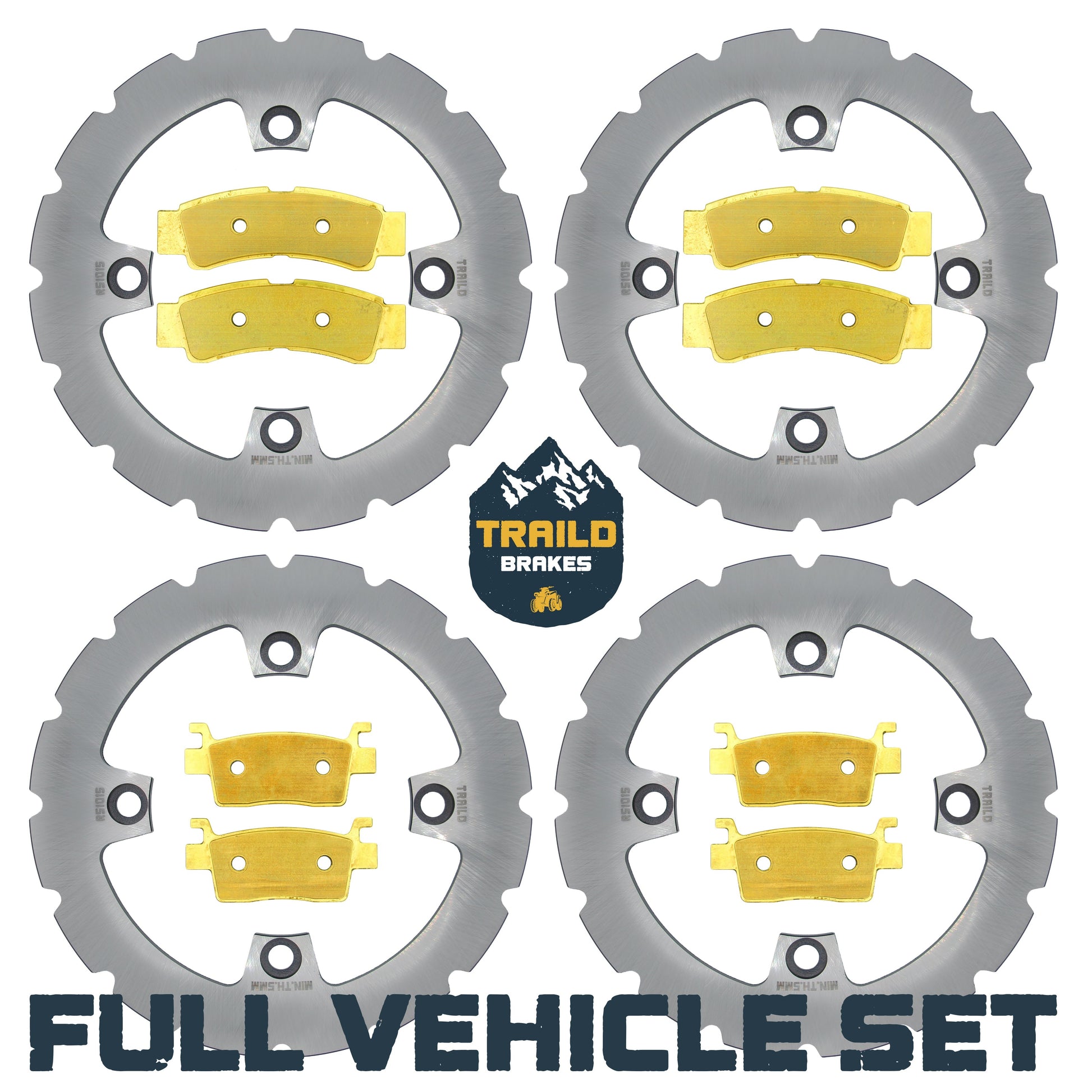 Kawasaki KRX/KRX4 1000 2020-2026 Ridge Rider Rotor and Brake Pad Kit - Brass Pad & Rotor Set - Pad & Rotor Kit
