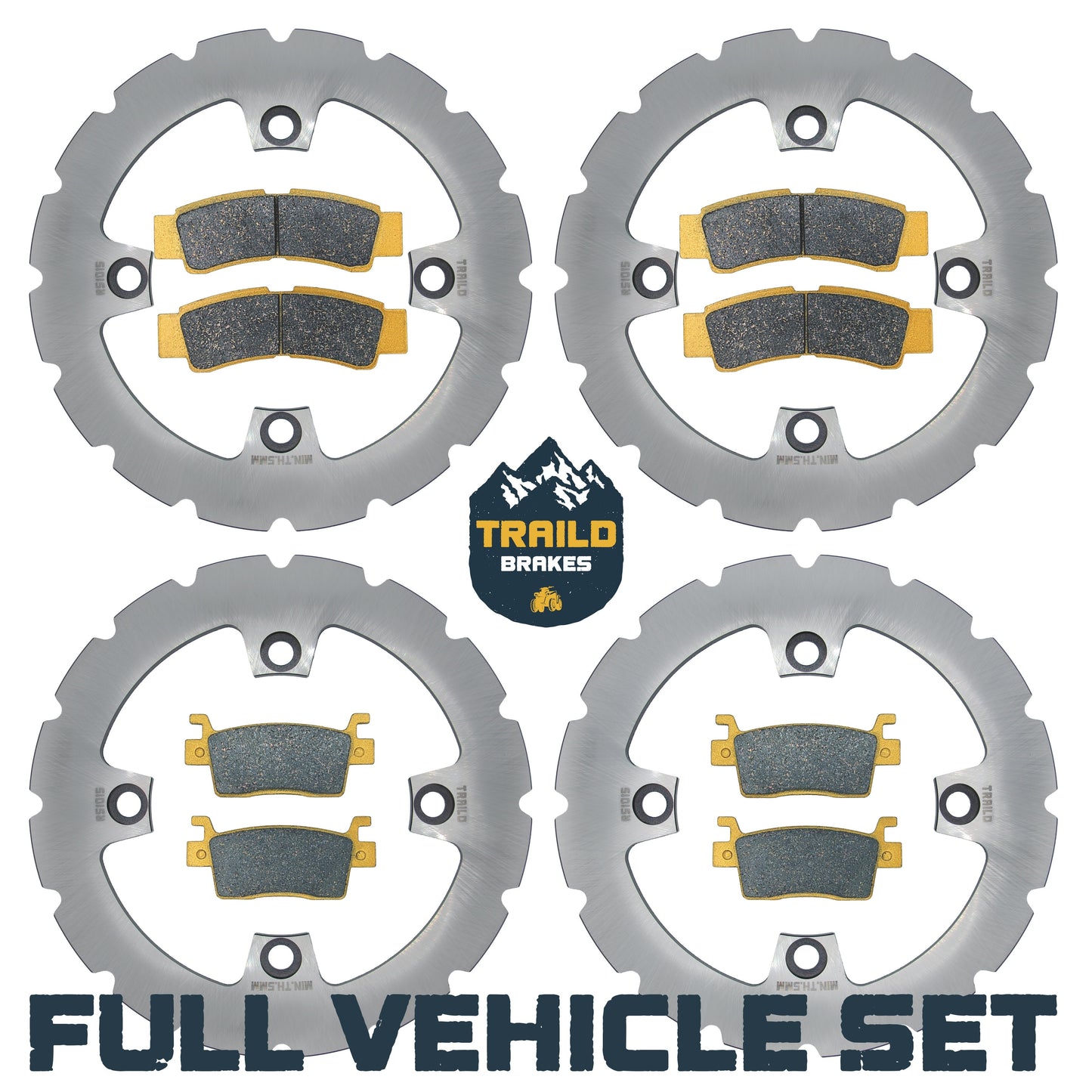 Kawasaki KRX/KRX4 1000 2020-2026 Ridge Rider Rotor and Brake Pad Kit - Ceramic Pad & Rotor Set - Pad & Rotor Kit