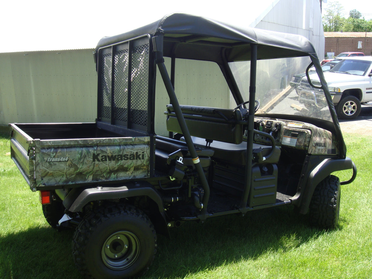 Kawasaki Mule 3000/3010 Trans - Vinyl Windshield/Top/Rear Combo - Windshield/Roof/Back Panel
