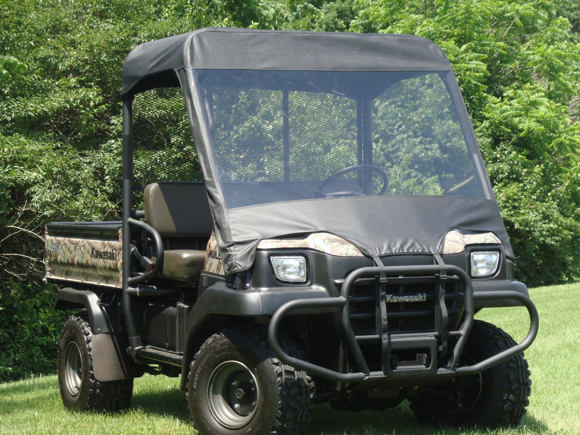 Kawasaki Mule 3000/3010 - Vinyl Windshield/Top Combo - Windshield/Roof