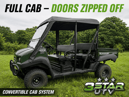 Kawasaki Mule 4000/4010 Trans - Full Cab Enclosure for Hard Windshield - Full Cab Enclosure