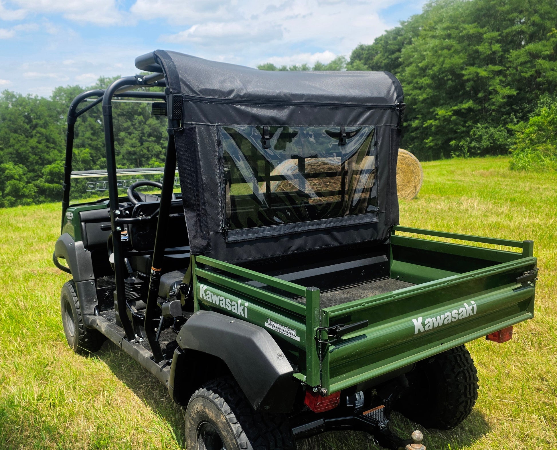 Kawasaki Mule 4000/4010 Trans - Soft Back Panel with Mesh/Vinyl Window - Back Panel