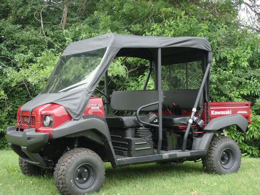 Kawasaki Mule 4000/4010 Trans - Vinyl Windshield/Top/Rear Combo - Windshield/Roof/Back Panel
