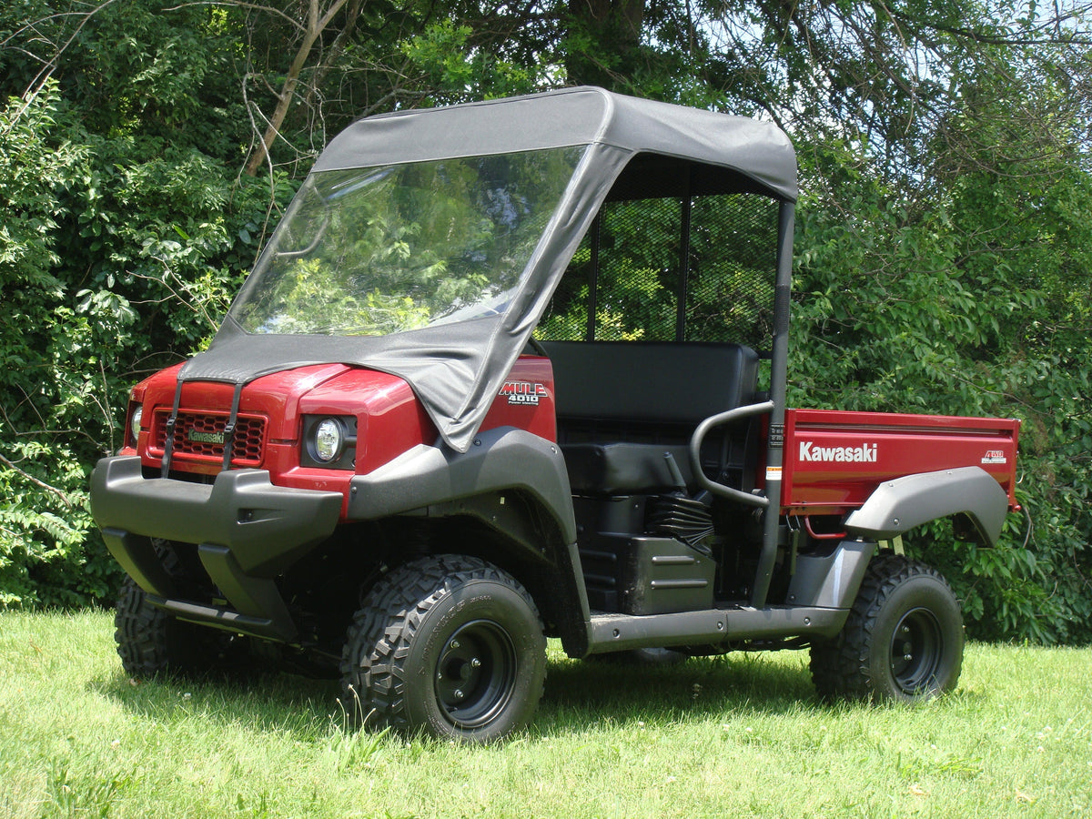 Kawasaki Mule 4000/4010 - Vinyl Windshield/Top Combo - Windshield and Roof