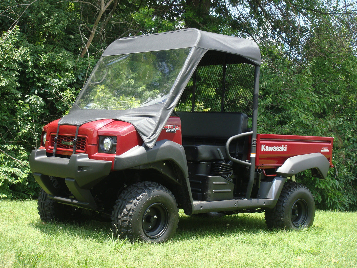 Kawasaki Mule 4000/4010 - Vinyl Windshield/Top Combo - Windshield and Roof
