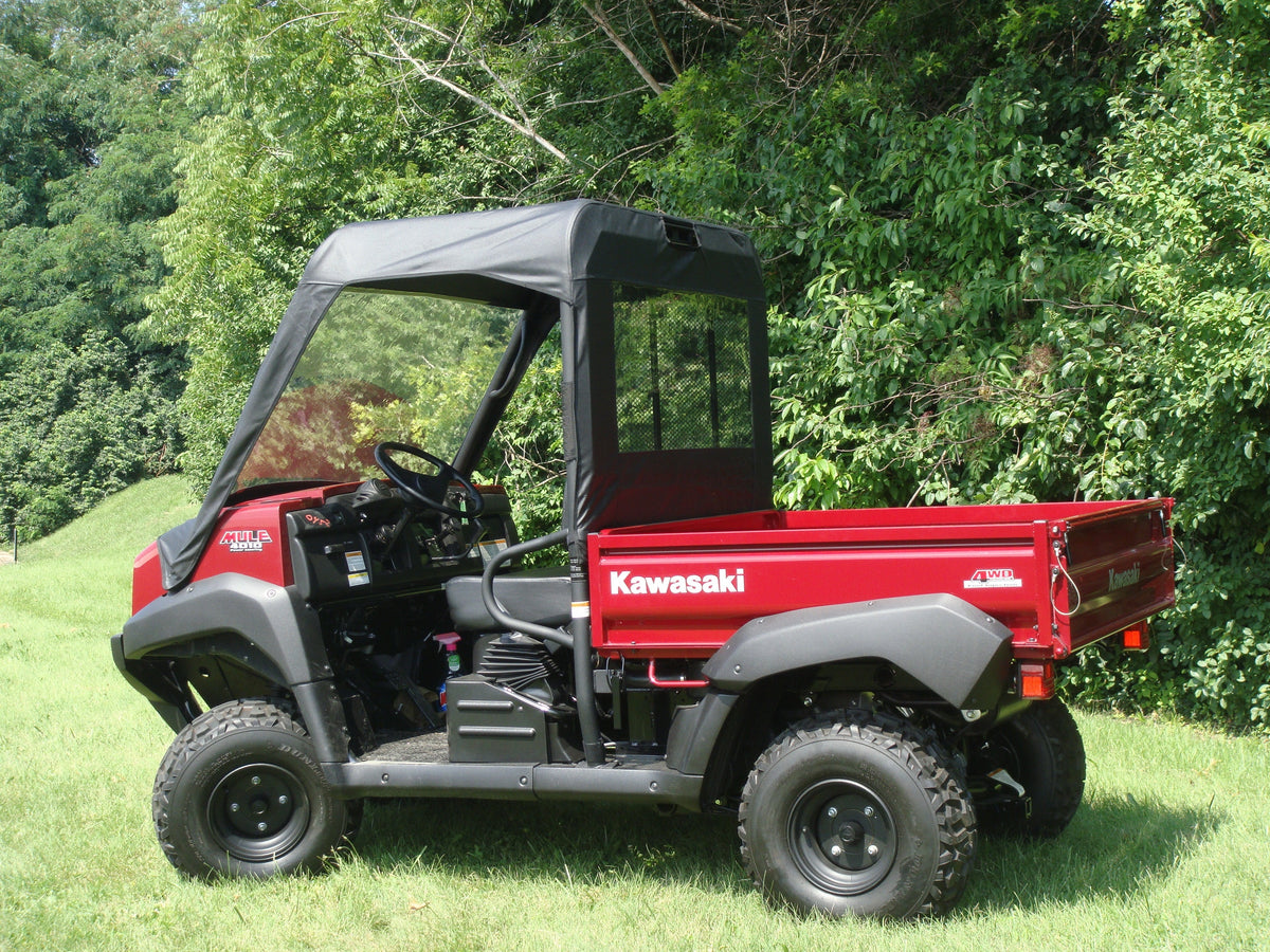 Kawasaki Mule 4000/4010 - Vinyl Windshield/Top/Rear Combo - Windshield/Roof/Back Panel