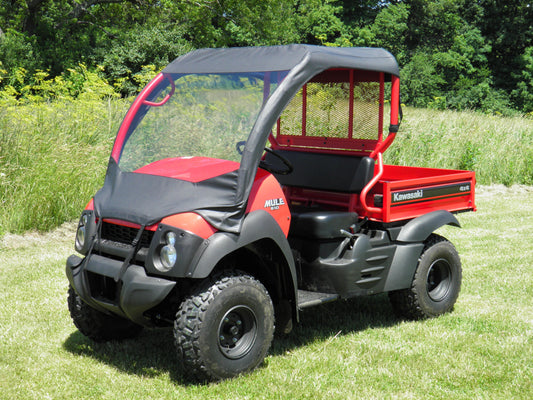 Kawasaki Mule 600/610 - Vinyl Windshield/Top Combo - Windshield and Roof