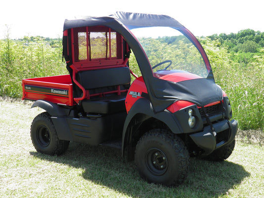 Kawasaki Mule 600/610 - Vinyl Windshield/Top/Rear Combo - Windshield/Roof/Back Panel