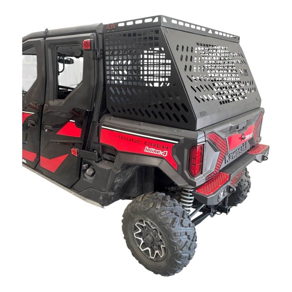 Kawasaki Ridge Bed Rack with Enclosure - None / Rack with Rear Door Enclosure - Storage Options