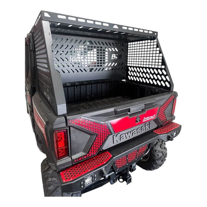 Kawasaki Ridge Bed Rack with Enclosure - None / Rack with Rear Glass Guard - Storage Options
