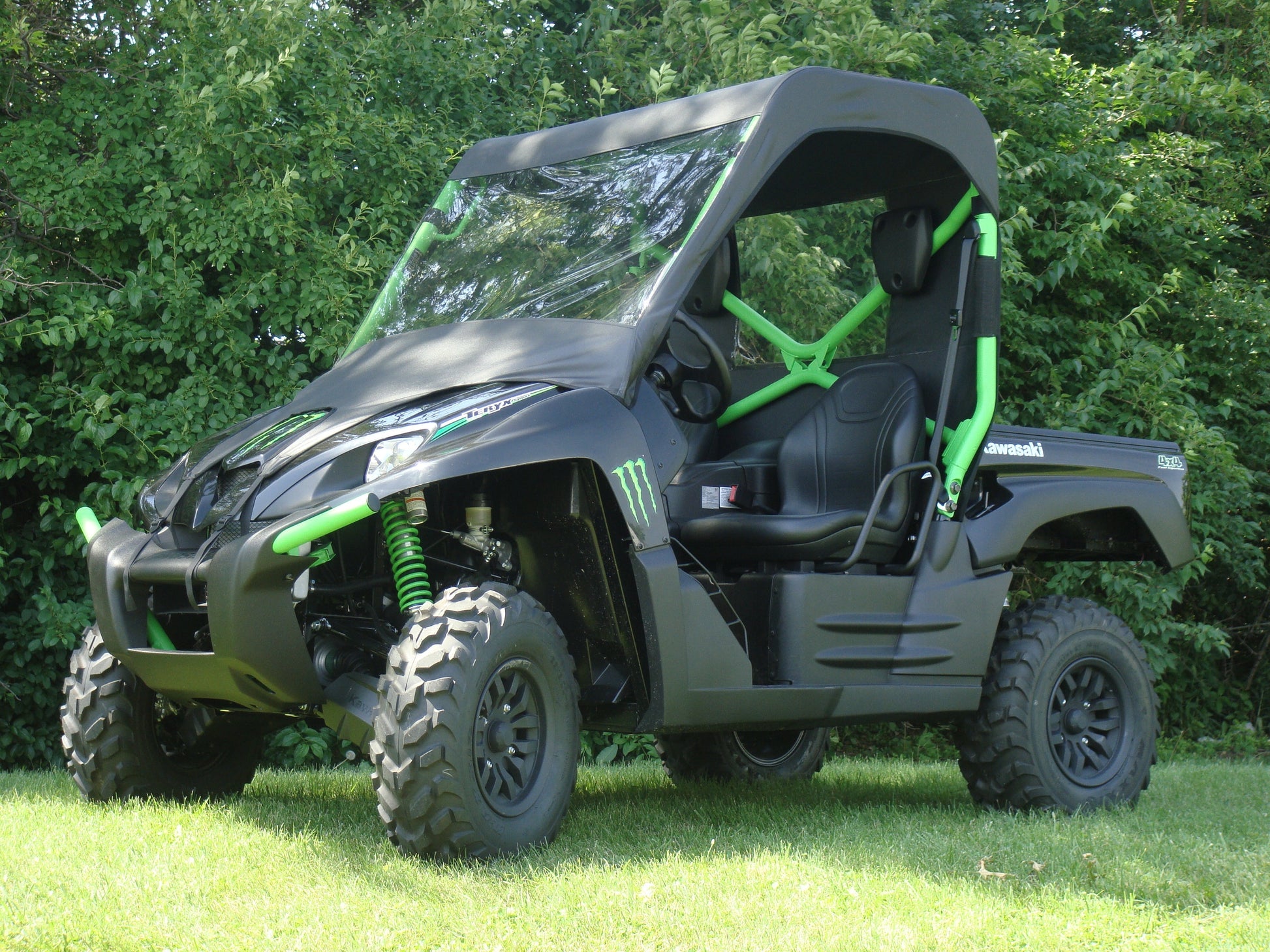 Kawasaki Teryx 750 - Vinyl Windshield/Top/Rear Combo - Windshield/Roof/Back Panel
