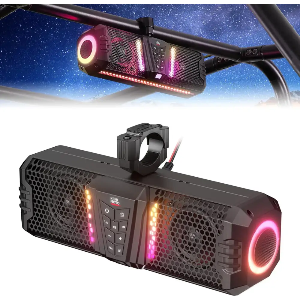 KEMIMOTO Midnight 60 26’’ 4-Speaker UTV Bluetooth Sound Bar w/RGB Lighting