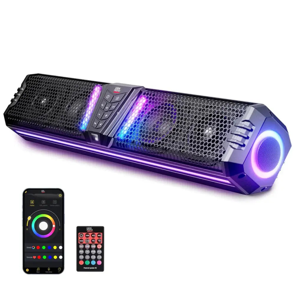KEMIMOTO Midnight 60 26’’ 4-Speaker UTV Bluetooth Sound Bar w/RGB Lighting