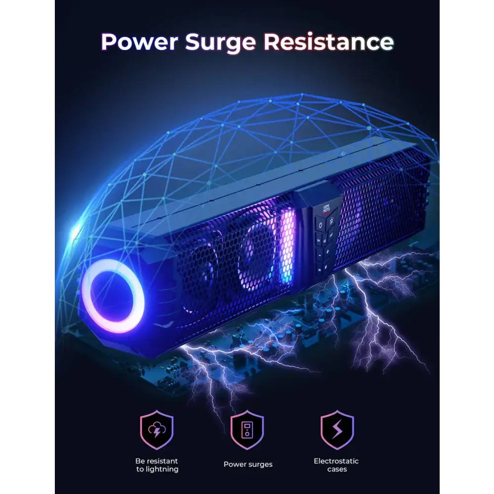 KEMIMOTO Midnight 60 26’’ 4-Speaker UTV Bluetooth Sound Bar w/RGB Lighting