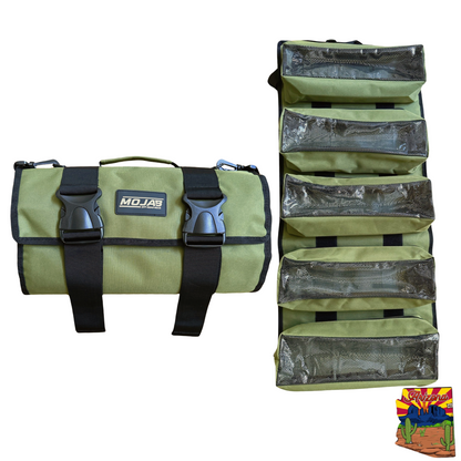 Large Canvas Tool organizer bag with 5 removeable pouches - Olive Green - Storage Bags