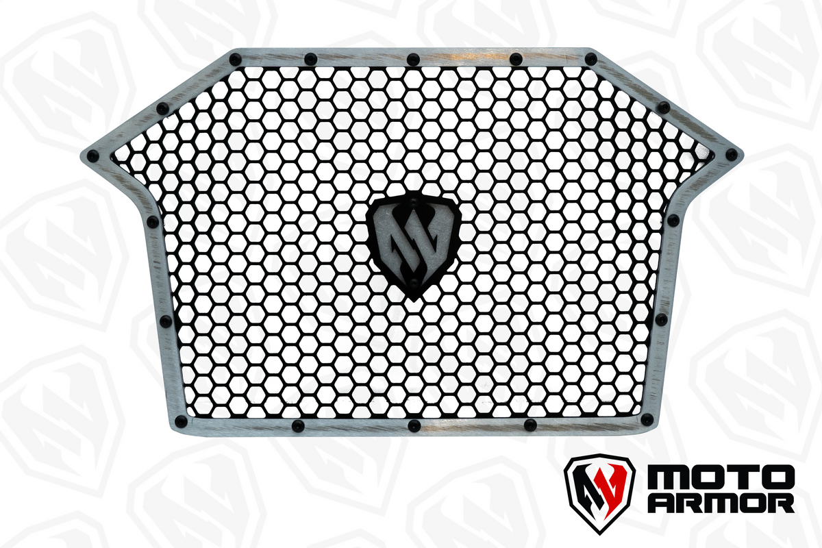 MA RZR Pro XP / Turbo R / Pro R Main Radiator Grill - Raw Aluminum / Black - Vehicles & Parts