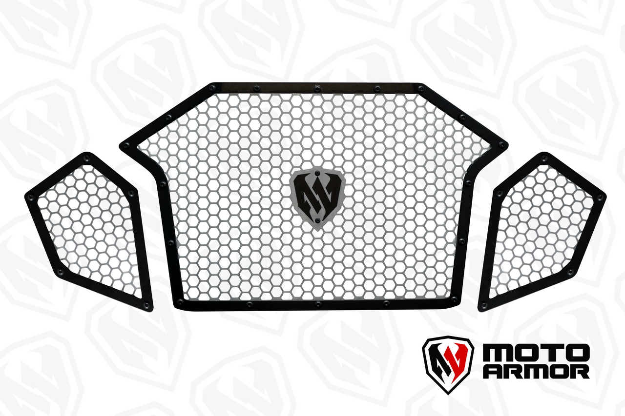 MA TURBO R/PRO R COMPLETE FRONT GRILL SET - Black / Raw Aluminum - Vehicles & Parts