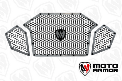 MA TURBO R/PRO R COMPLETE FRONT GRILL SET - Raw Aluminum / Black - Vehicles & Parts