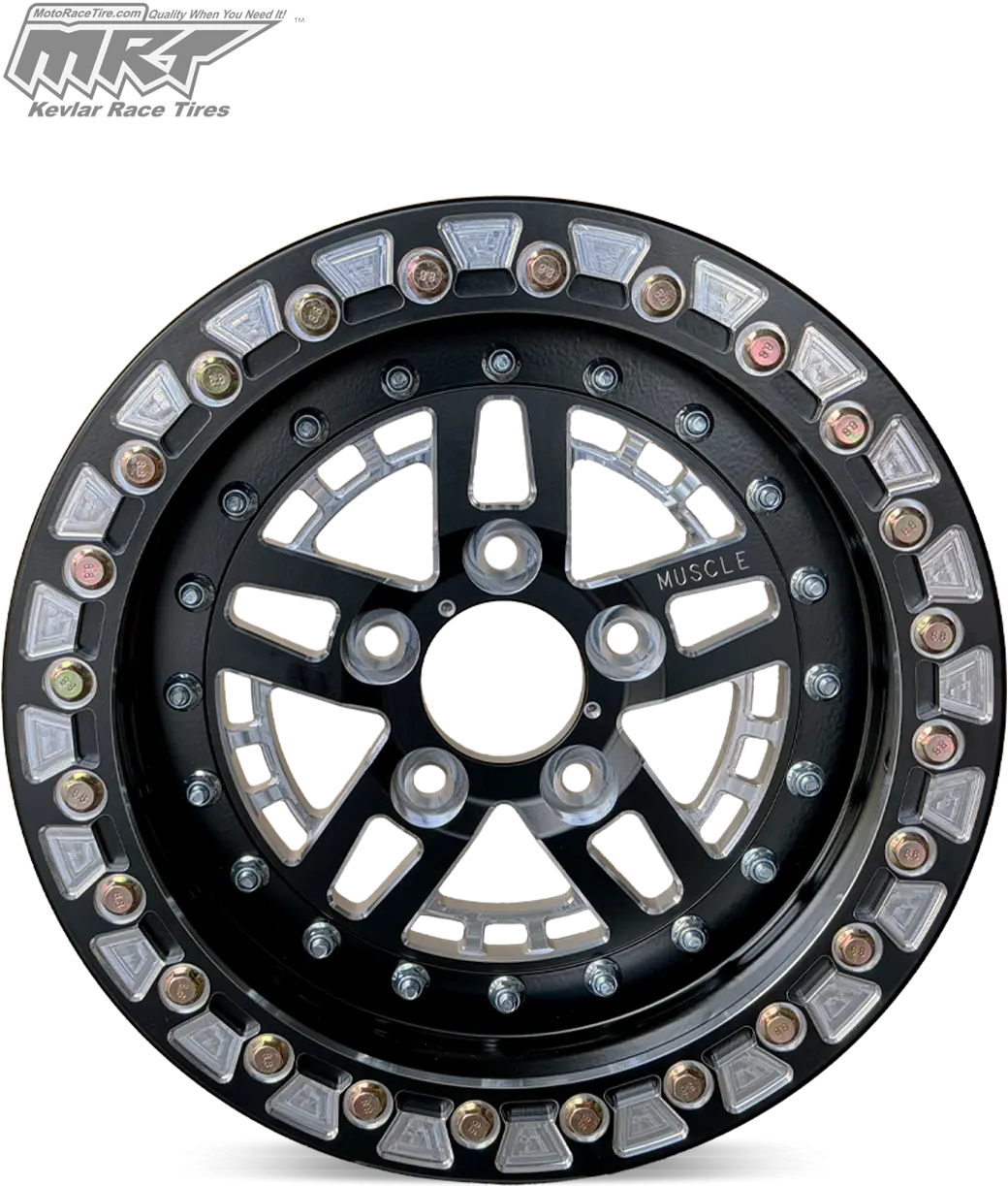 Machine Gunner UTV Wheel - Beadlock | 15x7 / 5x114.3 | 68mm | 32mm | 4 + 3 | Black - UTV/ATV Wheels