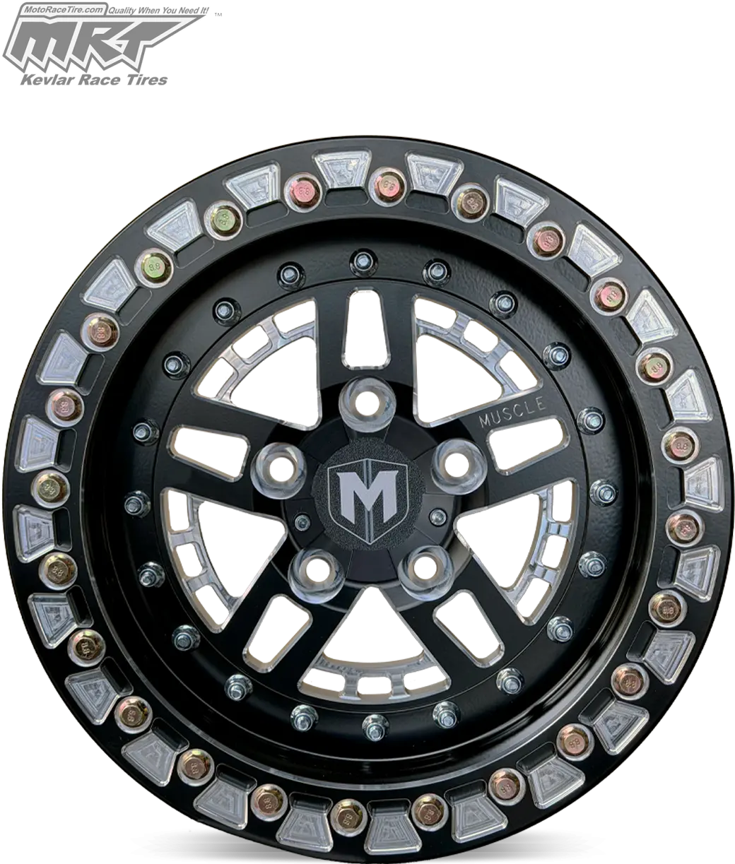 Machine Gunner UTV Wheel - Beadlock | 15x7 / 5x114.3 | 68mm | 32mm | 4 + 3 | Black - UTV/ATV Wheels