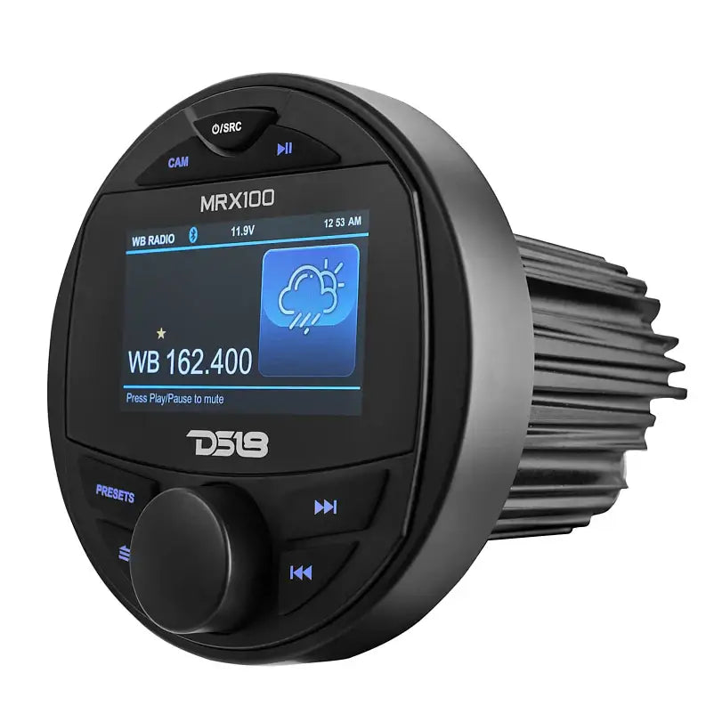 Marine and Powersports Headunit 3’’ Color TFT screen 2 Zones 4 volts Output BT RDS 4 X 50 Watts