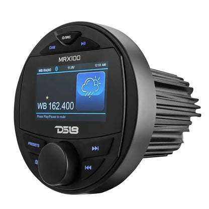 Marine and Powersports Headunit 3’’ Color TFT screen 2 Zones 4 volts Output BT RDS 4 X 50 Watts