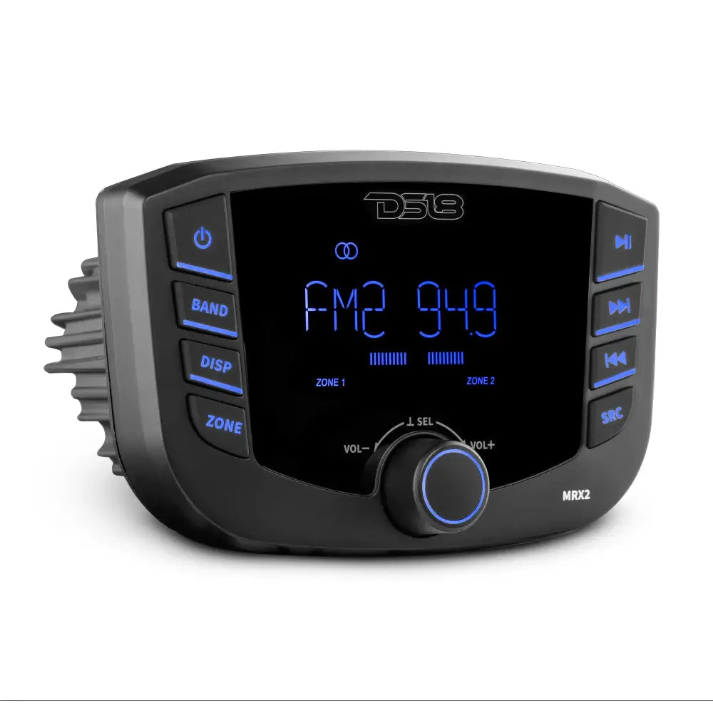 Marine and Powersports Headunit 3’’ LCD screen 2 Zones 4 volts Output BT RDS 4X50 Watts