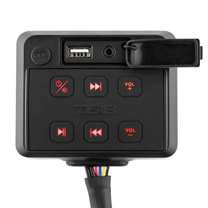 Marine And Powersports Waterproof Receiver Enclosure with Bluetooth AUX Input USB Player and Controls