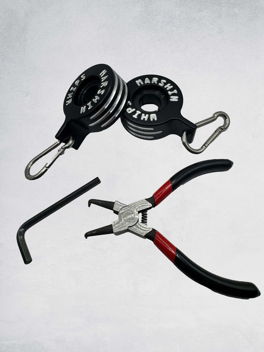 Marshin Whips 360° Rotating Flag Clips (19MM) | V1 V2 & V3 Series Tangle-Free Kit - 19MM / Single Whip (2 pc.) / BLACK