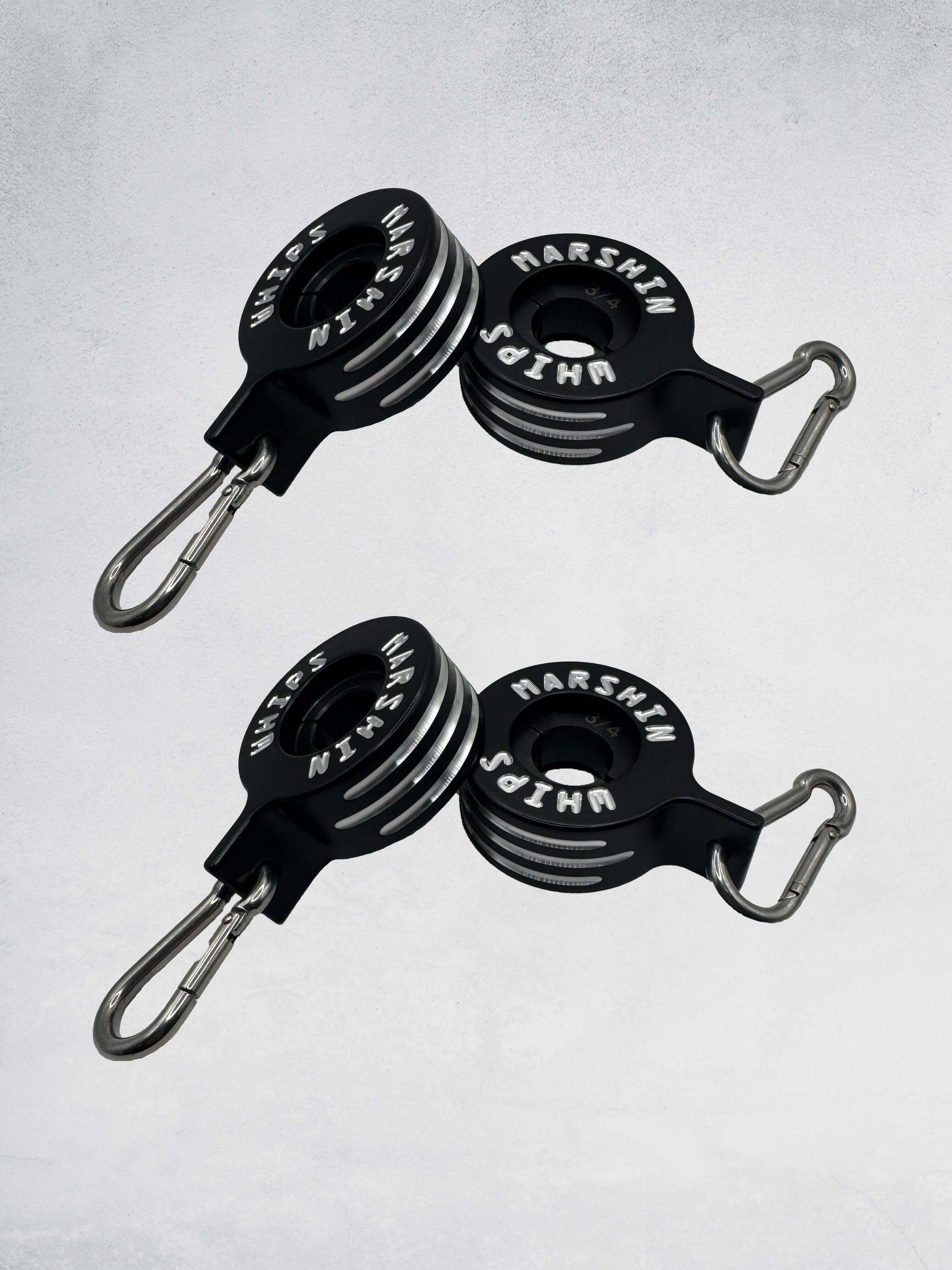 Marshin Whips 360° Rotating Flag Clips (19MM) | V1 V2 & V3 Series Tangle-Free Kit - 19MM / Set of Whips (4 pc.) / BLACK