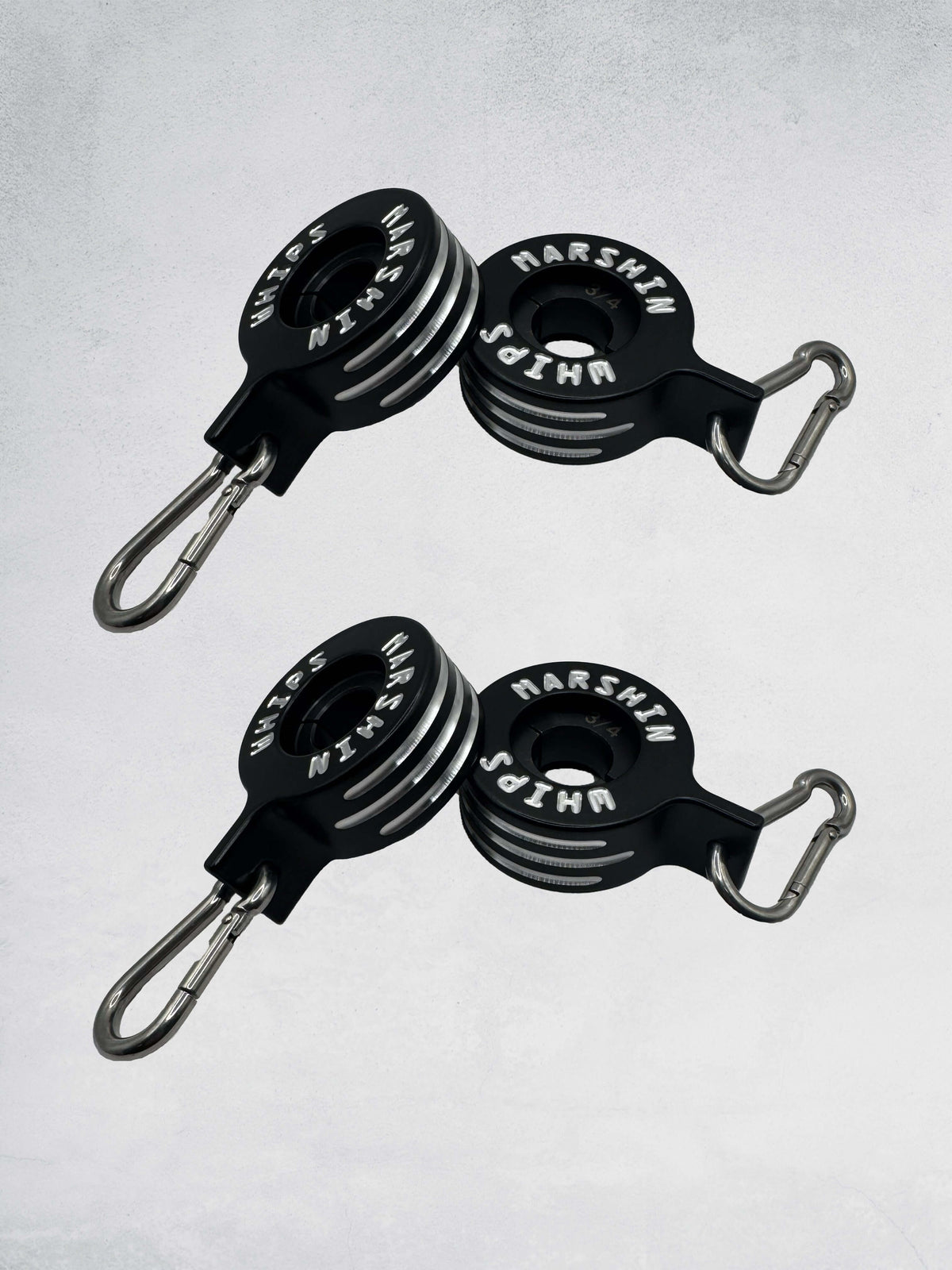 Marshin Whips 360° Rotating Flag Clips (19MM) | V1 V2 & V3 Series Tangle-Free Kit - 19MM / Set of Whips (4 pc.) / BLACK