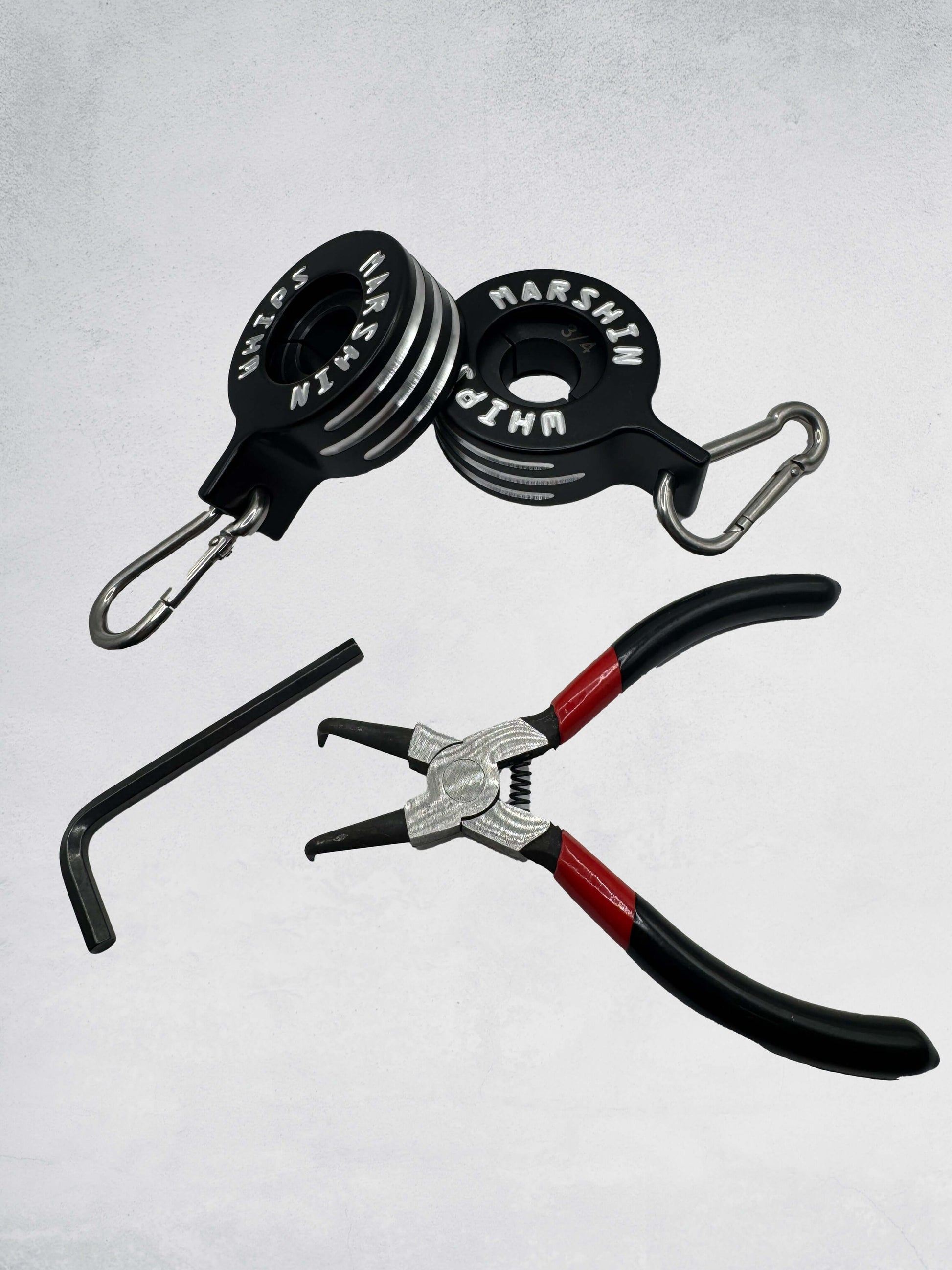 Marshin Whips 360° Rotating Flag Clips (19MM) | V1 V2 & V3 Series Tangle-Free Kit - 19MM / Single Whip (2 pc.) / BLACK