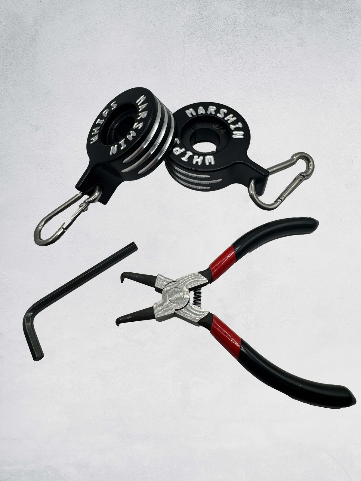Marshin Whips 360° Rotating Flag Clips (19MM) | V1 V2 & V3 Series Tangle-Free Kit - 19MM / Single Whip (2 pc.) / BLACK