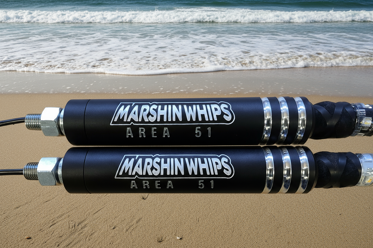 Marshin Whips Area 51 LED Whips: Carbon Fiber & Hidden Cables - 2ft / RGBW Black - Whip