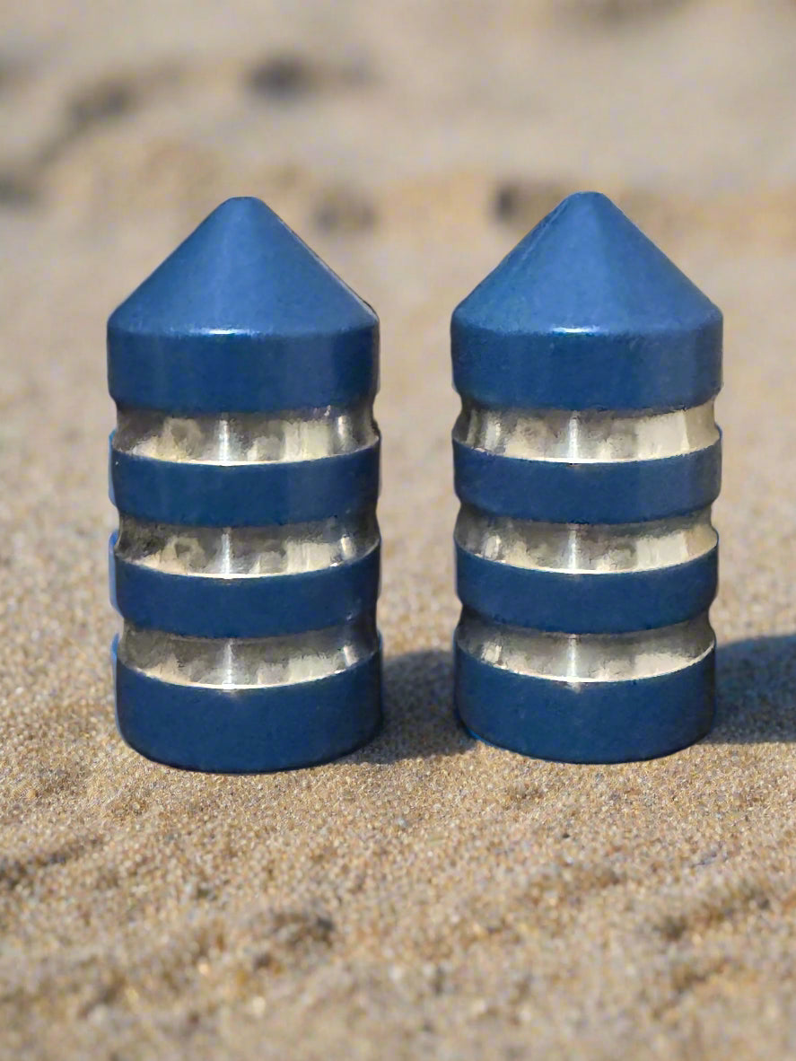 Marshin Whips Billet Magnetic Base Caps | Protective Dust Covers | Pair - Set of 2 / INTENSE BLUE - whip accessories