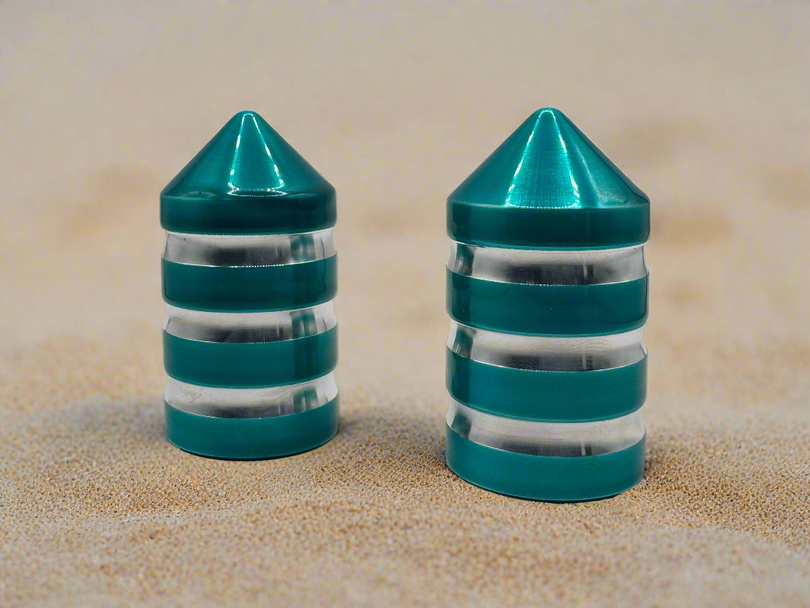 Marshin Whips Billet Magnetic Base Caps | Protective Dust Covers | Pair - Set of 2 / JAMAICAN TEAL - whip accessories