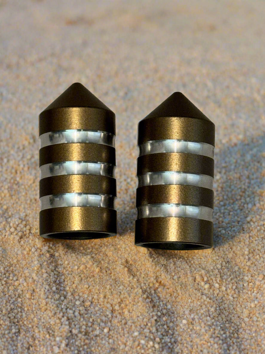 Marshin Whips Billet Magnetic Base Caps | Protective Dust Covers | Pair - Set of 2 / BRONZE - whip accessories