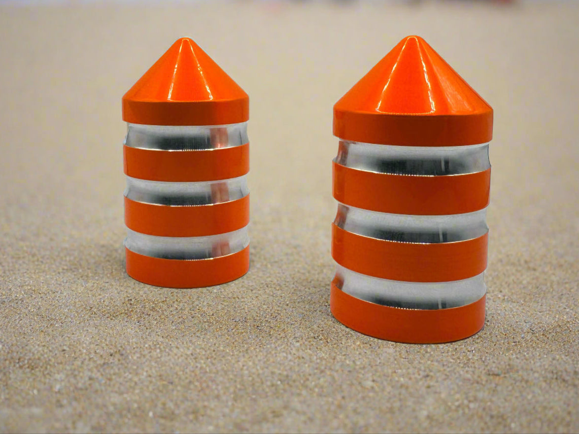 Marshin Whips Billet Magnetic Base Caps | Protective Dust Covers | Pair - Set of 2 / STRIKER ORANGE - whip accessories