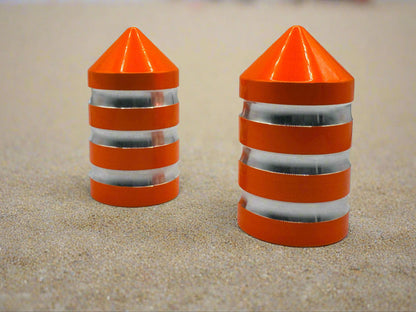 Marshin Whips Billet Magnetic Base Caps | Protective Dust Covers | Pair - Set of 2 / STRIKER ORANGE - whip accessories