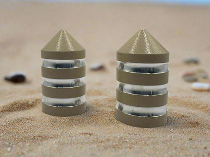 Marshin Whips Billet Magnetic Base Caps | Protective Dust Covers | Pair - Set of 2 / DESERT TAN - whip accessories
