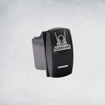 Marshin Whips Illuminated Rocker Switch | Universal LED Control | On/Off Laser-Etched - whip accessories