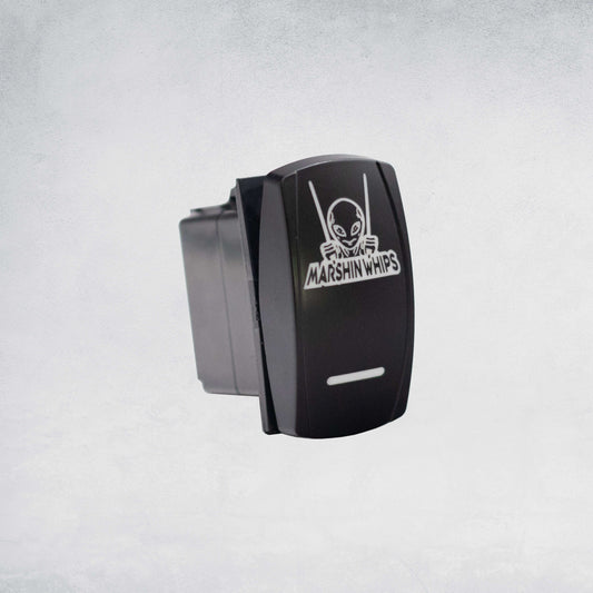 Marshin Whips Illuminated Rocker Switch | Universal LED Control | On/Off Laser-Etched - whip accessories