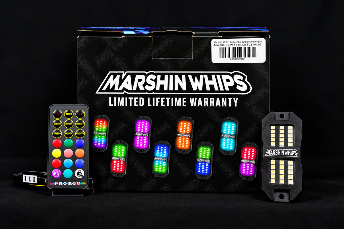 Marshin Whips Rosewell X-2 Billet Rocklights x8 (Kit) - Rock Lights